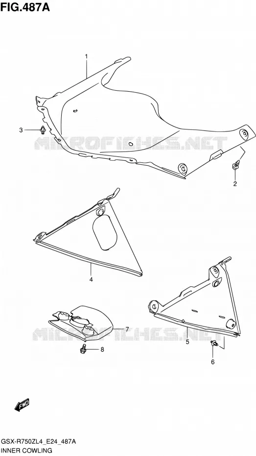CARENAGES INTERIEURS Suzuki MOTO 750 GSX-R 2014  GSX-R750Z L4 (E24)
