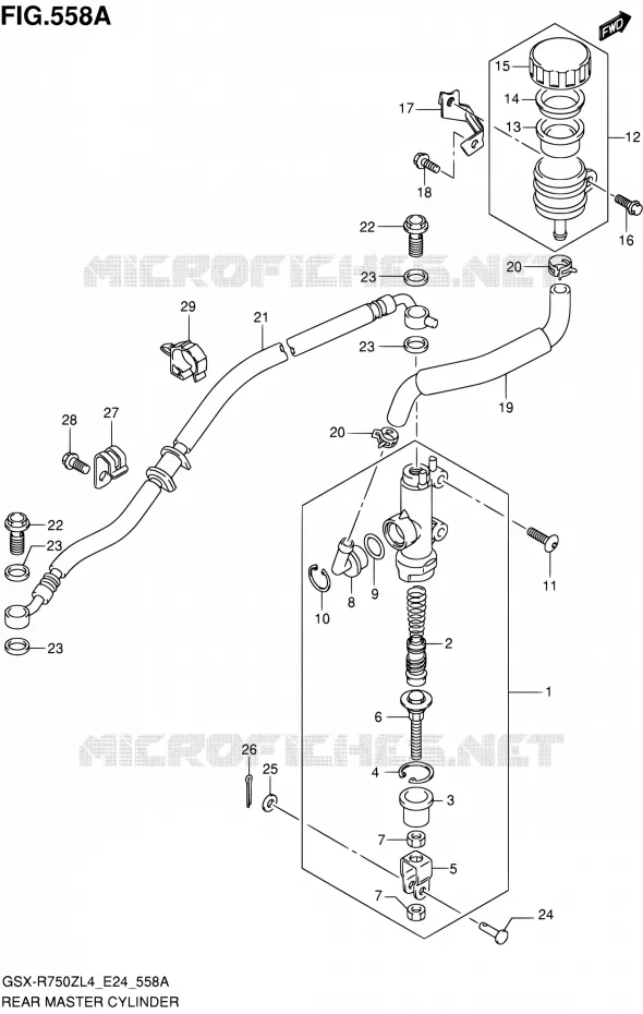 MAITRE CYLINDRE ARRIERE Suzuki MOTO 750 GSX-R 2014  GSX-R750Z L4 (E24)