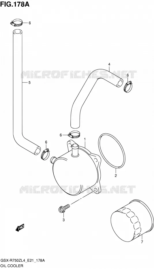 RADIATEUR D'HUILE Suzuki MOTO 750 GSX-R 2014  GSX-R750ZUF L4 (E21)
