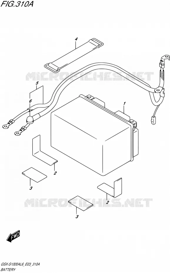 BATTERIE Suzuki MOTO 1000 GSX-S 2016  GSX-S1000A L6 (E03,E33)