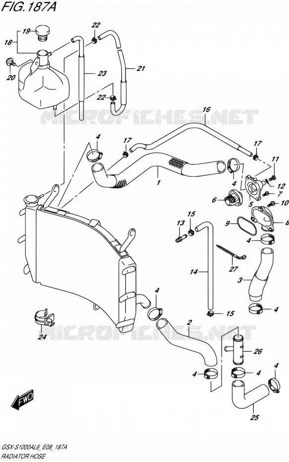 DURITE DE RADIATEUR Suzuki MOTO 1000 GSX-S 2016  GSX-S1000A L6 (E08)