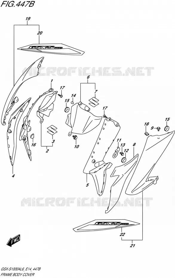 CARENAGES (YSF) Suzuki MOTO 1000 GSX-S 2016  GSX-S1000A L6 (E14)