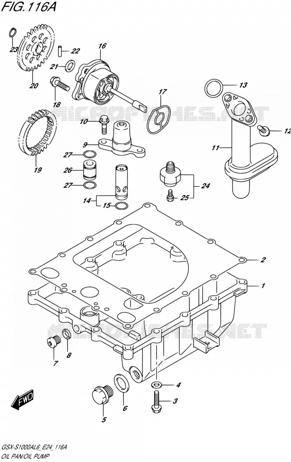 CARTER INFERIEUR - POMPE A HUILE Suzuki MOTO 1000 GSX-S 2016  GSX-S1000A L6 (E24)