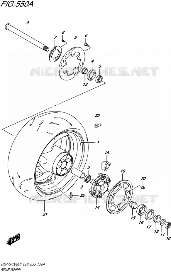 ROUE ARRIERE Suzuki MOTO 1000 GSX-S 2016  GSX-S1000A L6 (E28 E33)