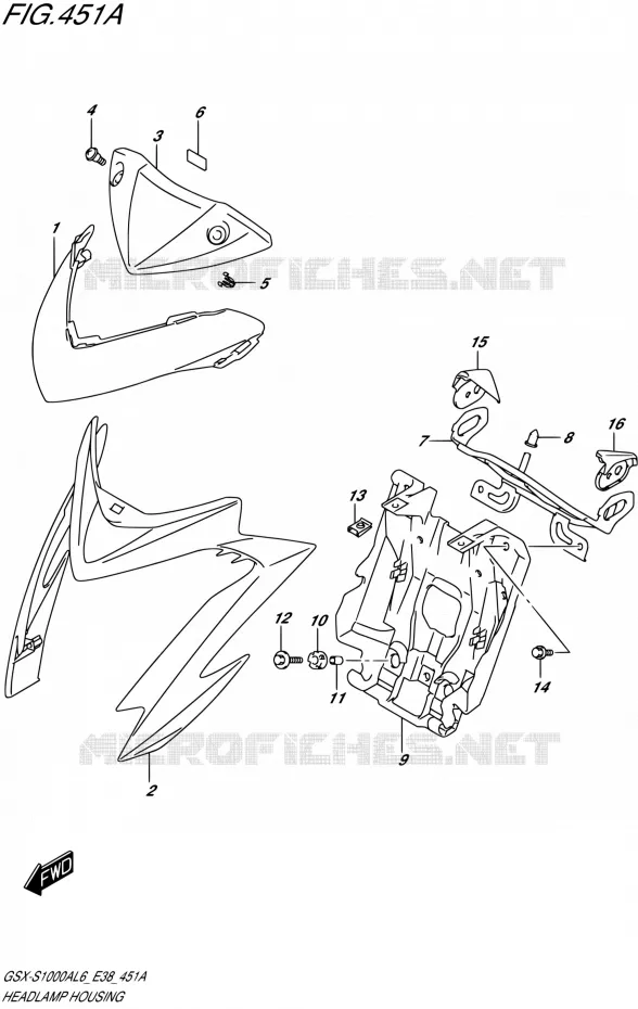 BOL DE PHARE Suzuki MOTO 1000 GSX-S 2016  GSX-S1000A L6 (E38)