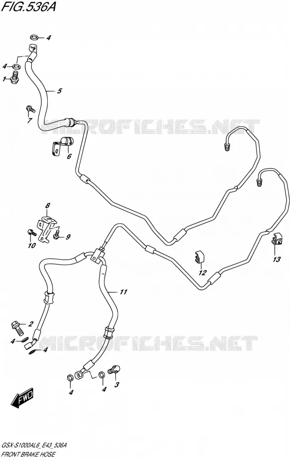 DURITE DE FREIN AVANT Suzuki MOTO 1000 GSX-S 2016  GSX-S1000A L6 (E43)