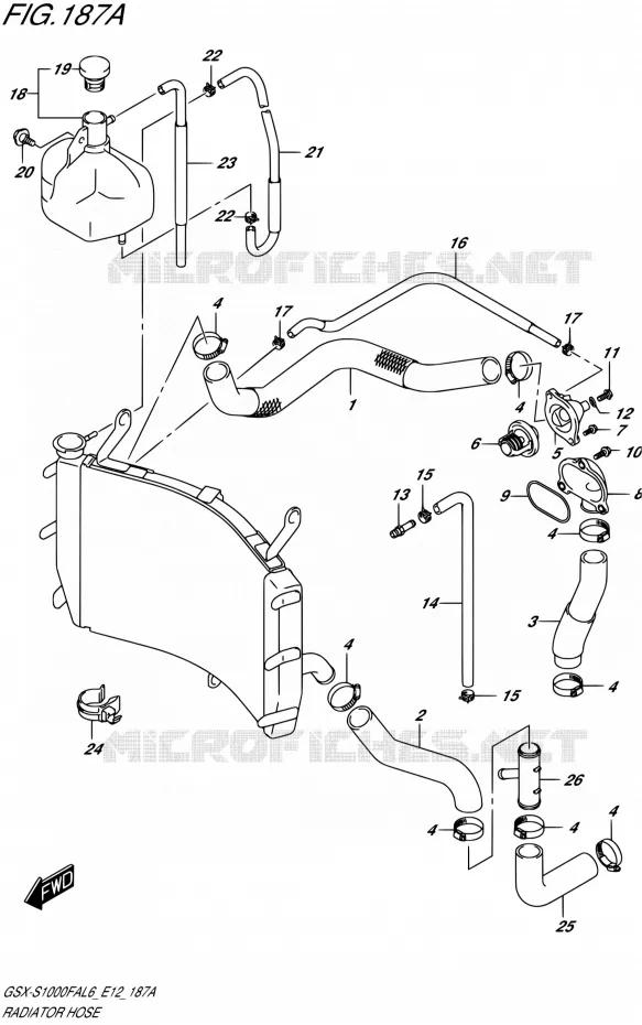 DURITE DE RADIATEUR Suzuki MOTO 1000 GSX-S 2016  GSX-S1000FA L6 (E12)