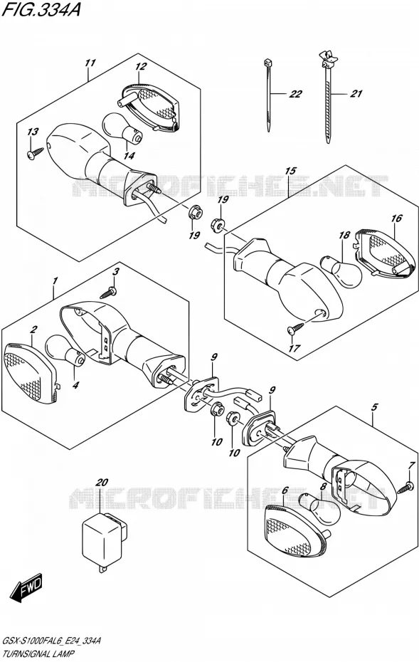 CLIGNOTANTS Suzuki MOTO 1000 GSX-S 2016  GSX-S1000FA L6 (E24)