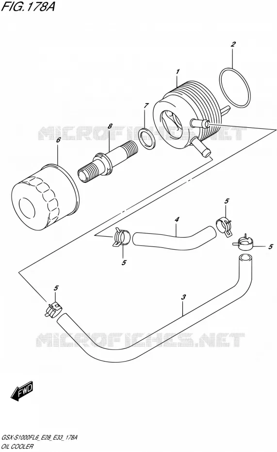 RADIATEUR D'HUILE Suzuki MOTO 1000 GSX-S 2016  GSX-S1000FA L6 (E28 E33)