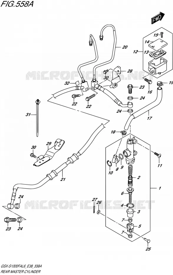 MAITRE CYLINDRE ARRIERE Suzuki MOTO 1000 GSX-S 2016  GSX-S1000FA L6 (E38)