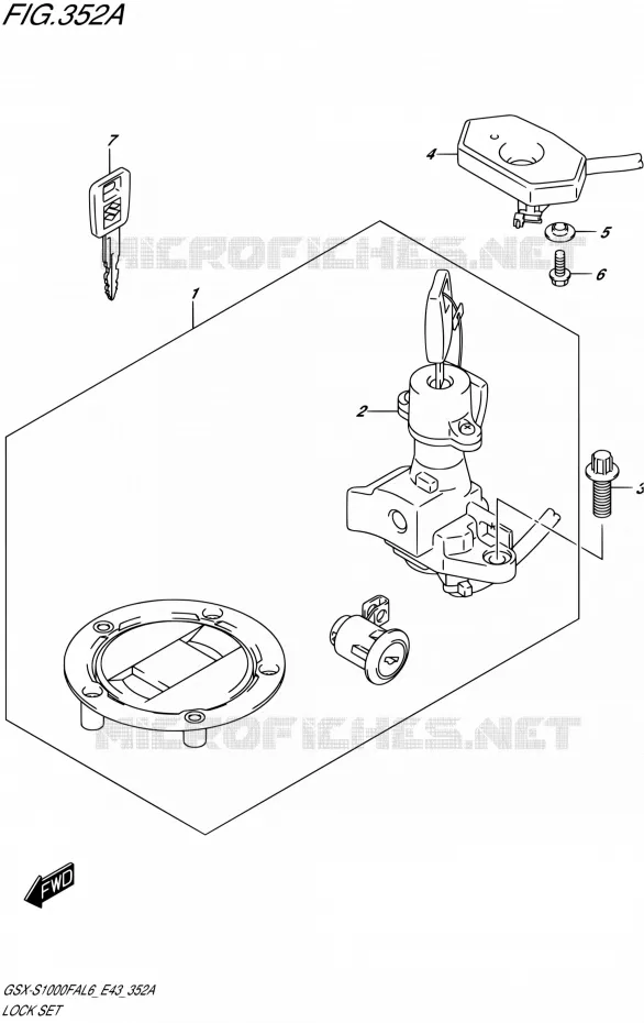 KIT SERRURE Suzuki MOTO 1000 GSX-S 2016  GSX-S1000FA L6 (E43)