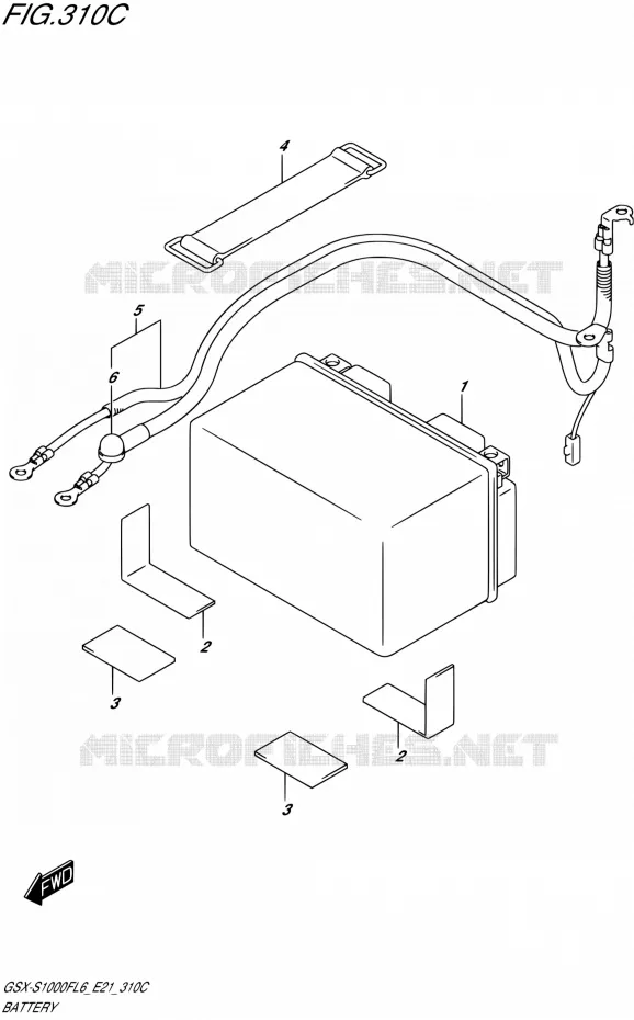 BATTERIE (GSX-S1000FAL6 E21) Suzuki MOTO 1000 GSX-S 2016  GSX-S1000FUF L6 (E21)