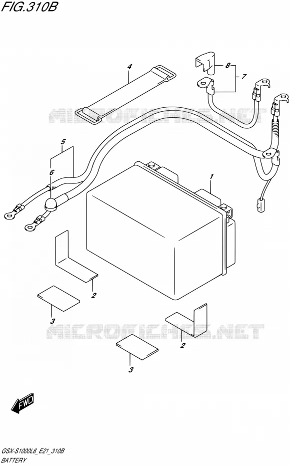 BATTERIE (GSX-S1000UFL6 E21) Suzuki MOTO 1000 GSX-S 2015  GSX-S1000UF L6 (E21)