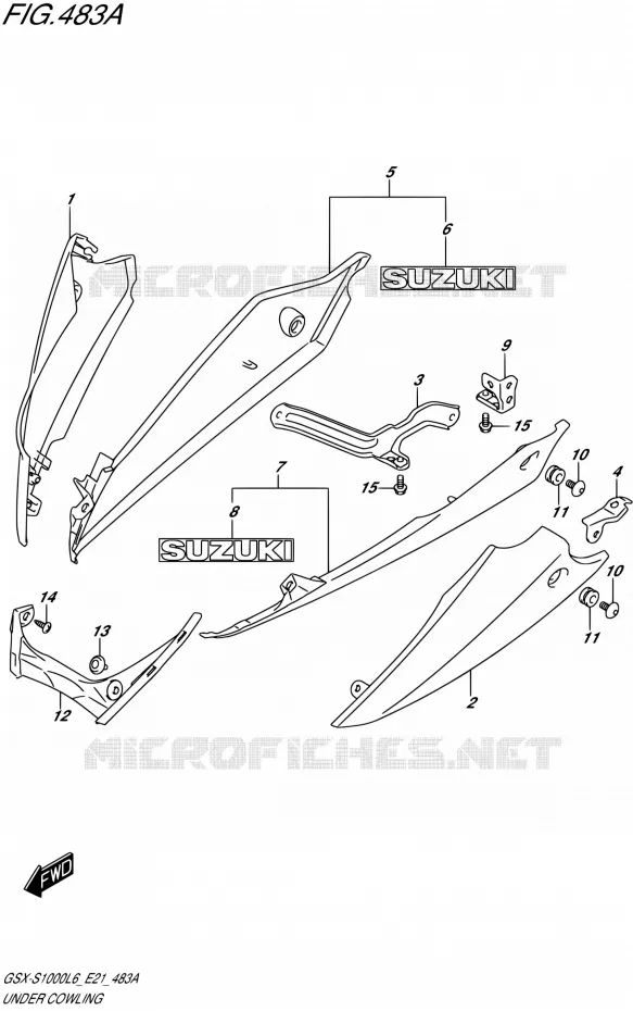 CARENAGES INFERIEUR (FLANCS) Suzuki MOTO 1000 GSX-S 2016  GSX-S1000UF L6 (E21)