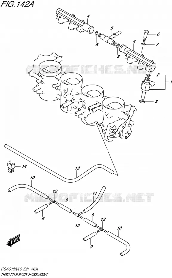 SYSTÈME D'INJECTION Suzuki MOTO 1000 GSX-S 2016  GSX-S1000UF L6 (E21)
