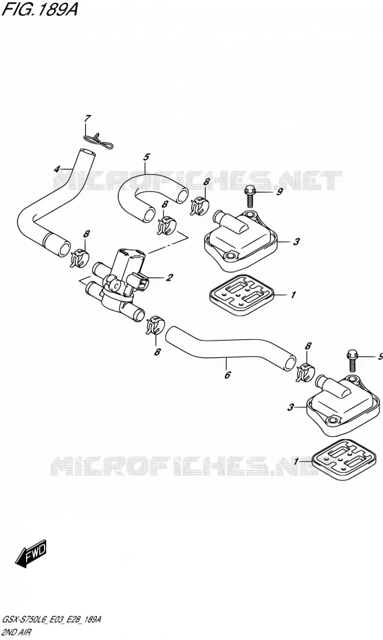 SYSTEME RECYCLAGE GAZ ECHAPPEMENT Suzuki MOTO 750 GSX-S 2016  GSX-S750 L6/GSX-S750A L6 (E03,E28)