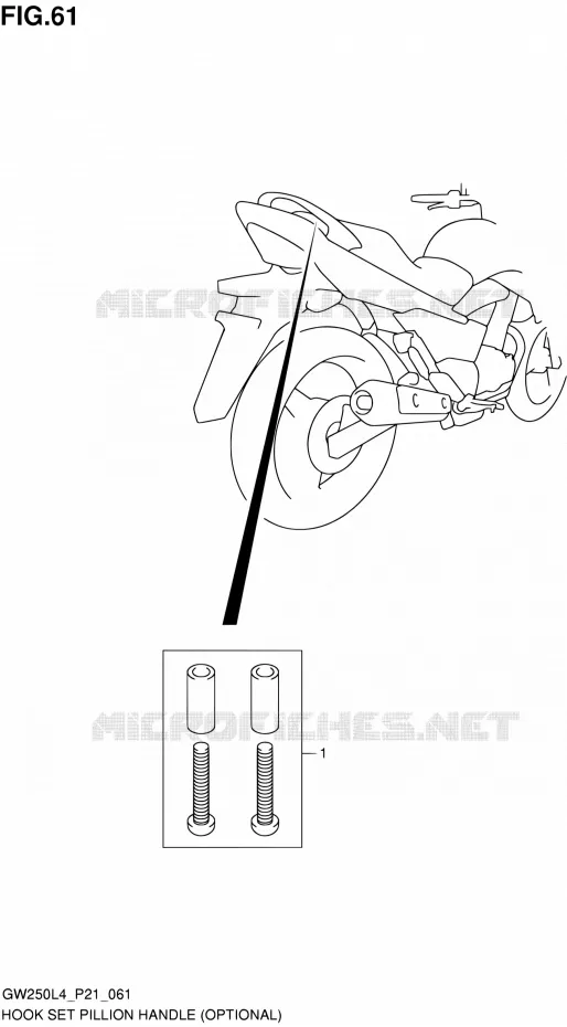 FIXATION DOSSERET (OPTIONAL) Suzuki MOTO 250 INAZUMA 2014  GW250 L4 (P21)