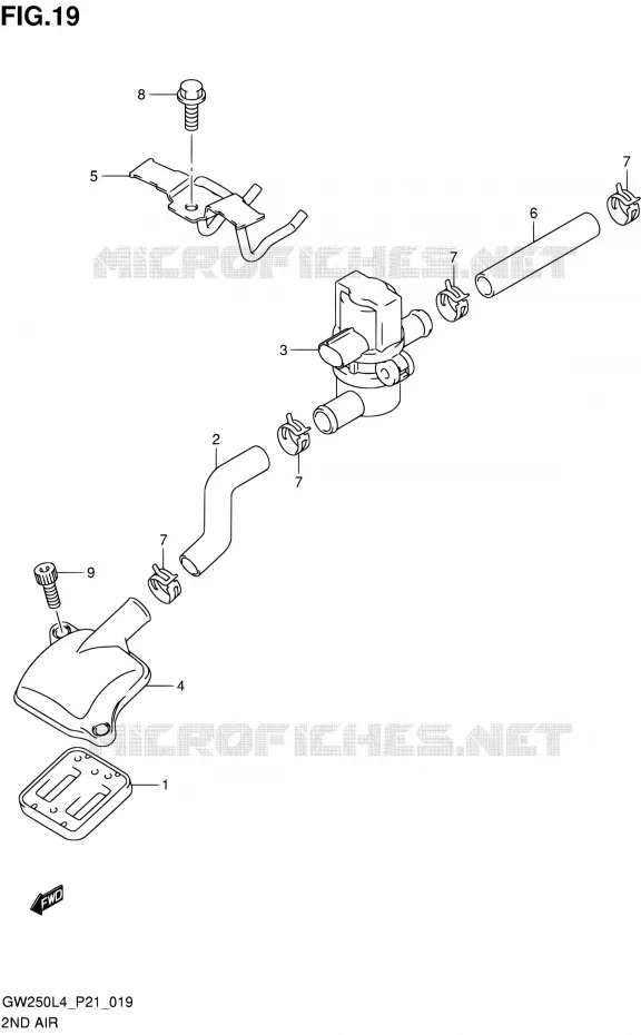 SYSTEME RECYCLAGE GAZ ECHAPPEMENT Suzuki MOTO 250 INAZUMA 2014  GW250 L4 (P21)