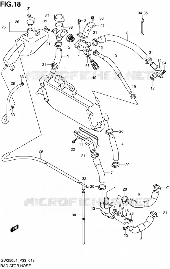 DURITE DE RADIATEUR (UP TO 2014-2) Suzuki MOTO 250 INAZUMA 2014  GW250 L4 (P33)