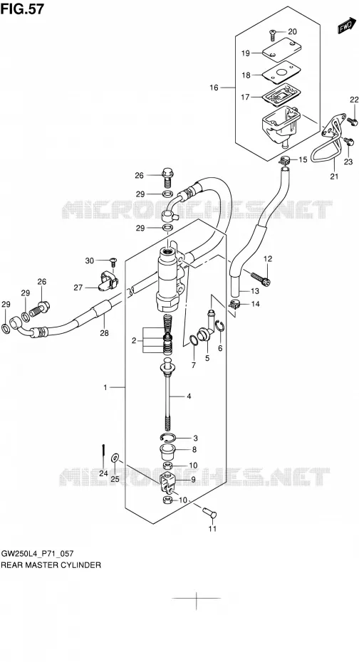 MAITRE CYLINDRE ARRIERE Suzuki MOTO 250 INAZUMA 2014  GW250 L4 (P71)