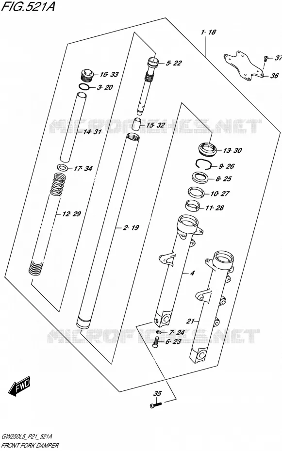 FOURCHE Suzuki MOTO 250 INAZUMA 2015  GW250 L5 (P21)