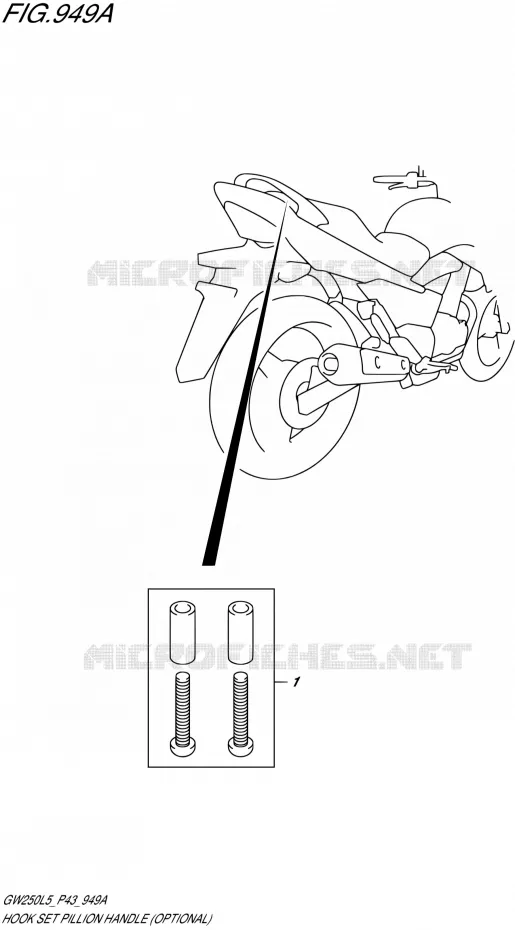 FIXATION DOSSERET (OPTIONAL) Suzuki MOTO 250 INAZUMA 2015  GW250 L5 (P43)