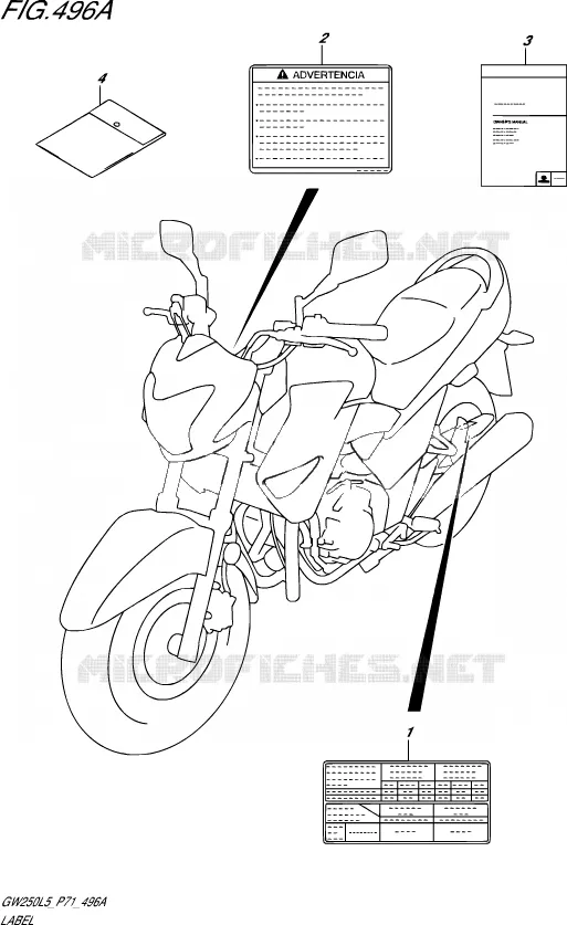 FOURCHE Suzuki MOTO 250 INAZUMA 2015  GW250 L5 (P71)