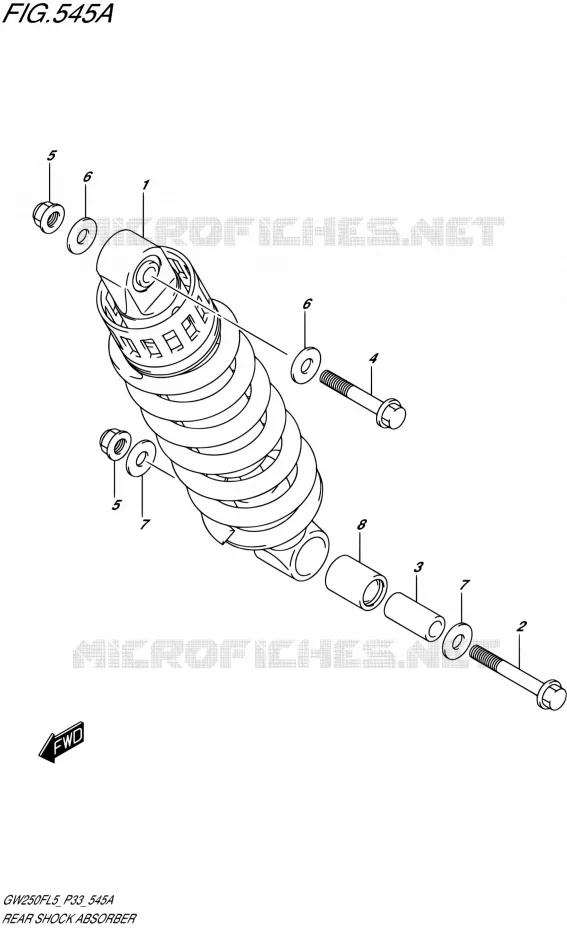 AMORTISSEUR ARRIERE Suzuki MOTO 250 INAZUMA 2015  GW250F L5 (P03,P28,P33)