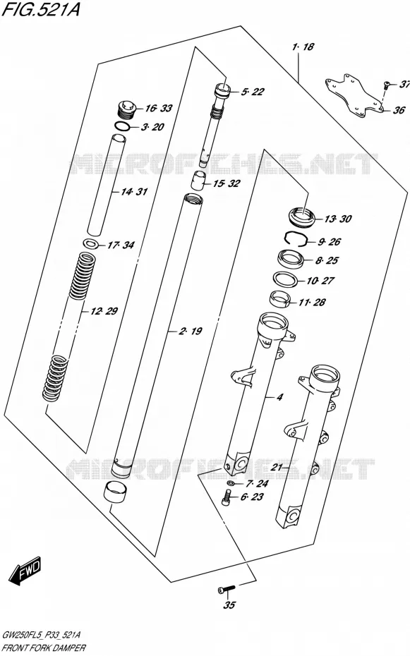 FOURCHE Suzuki MOTO 250 INAZUMA 2015  GW250F L5 (P03,P28,P33)