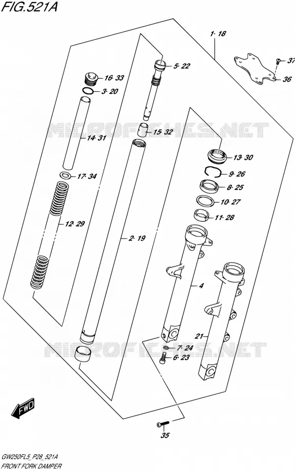 FOURCHE Suzuki MOTO 250 INAZUMA 2015  GW250F L5 (P28)