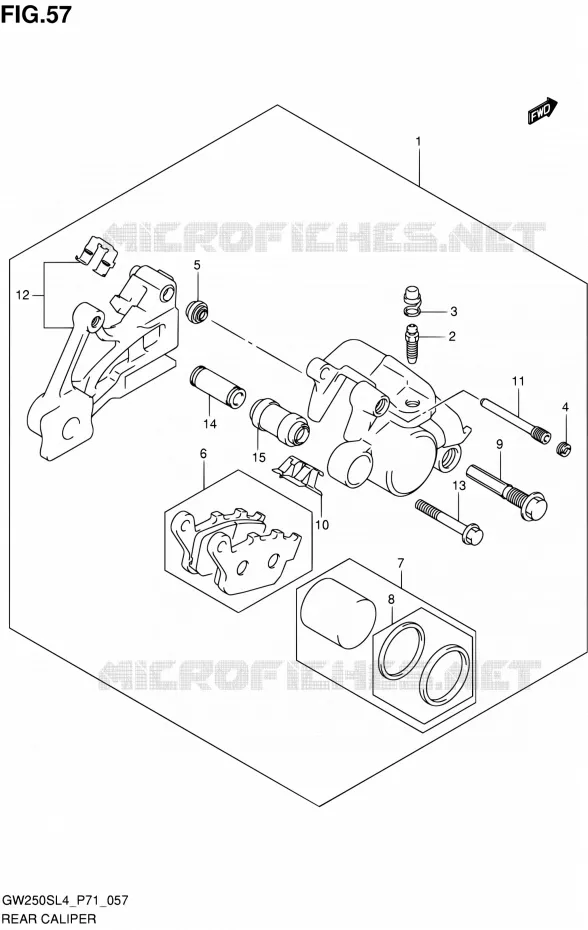 ETRIER DE FREIN ARRIERE Suzuki MOTO 250 INAZUMA 2014  GW250S L4 (P71)