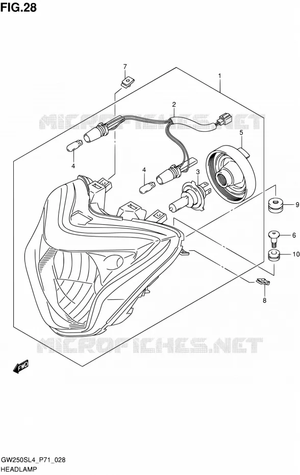 PHARE Suzuki MOTO 250 INAZUMA 2014  GW250S L4 (P71)