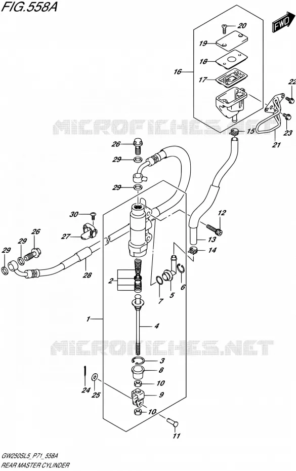 MAITRE CYLINDRE ARRIERE Suzuki MOTO 250 INAZUMA 2015  GW250S L5 (P71)