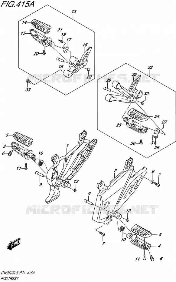 REPOSE PIED Suzuki MOTO 250 INAZUMA 2015  GW250S L5 (P71)
