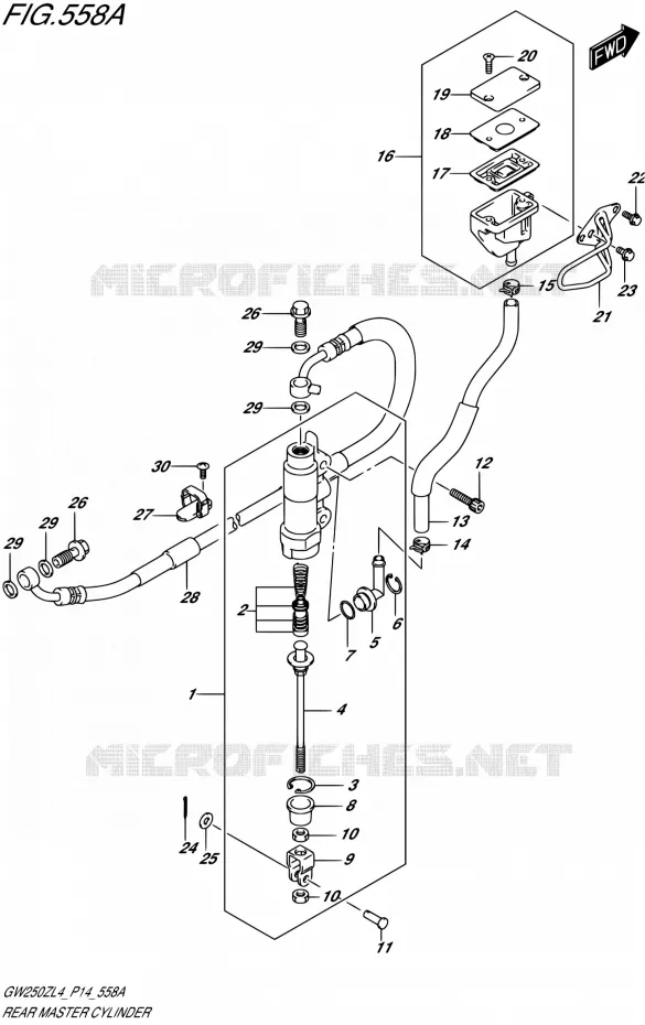 MAITRE CYLINDRE ARRIERE Suzuki MOTO 250 INAZUMA 2014  GW250Z L4 (P14)