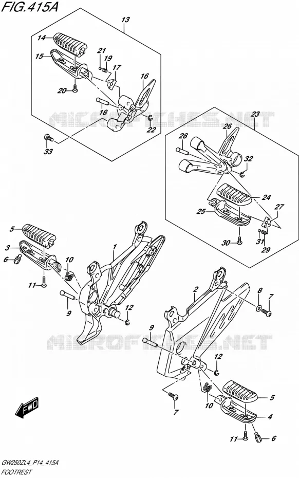 REPOSE PIED Suzuki MOTO 250 INAZUMA 2014  GW250Z L4 (P14)