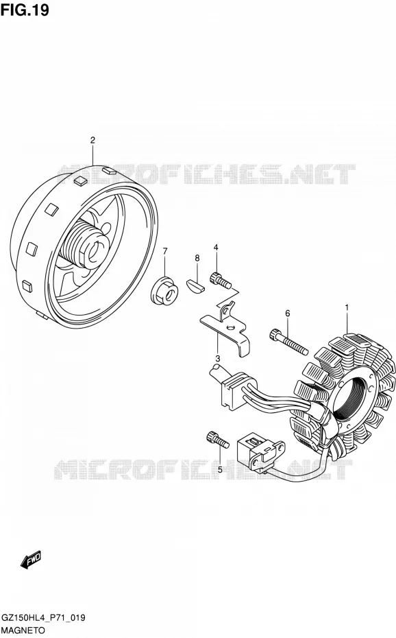 ALLUMAGE ROTOR - STATOR Suzuki MOTO 150 GZ 2014  GZ150H L4 (P71)