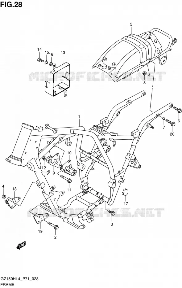 CADRE Suzuki MOTO 150 GZ 2014  GZ150H L4 (P71)