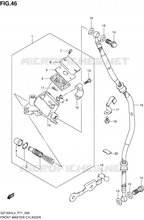 MAITRE CYLINDRE AVANT Suzuki MOTO 150 GZ 2014  GZ150H L4 (P71)