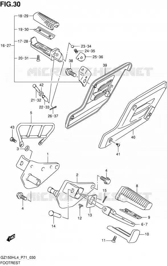 REPOSE PIED Suzuki MOTO 150 GZ 2014  GZ150H L4 (P71)
