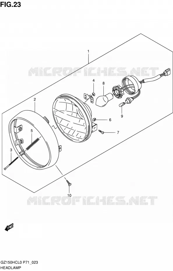 PHARE Suzuki MOTO 150 GZ 2010  GZ150HC L0 (P71)