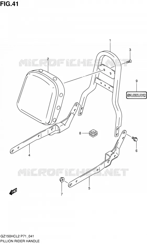 SUPPORT DOSSERET Suzuki MOTO 150 GZ 2012  GZ150HC L2 (P71)