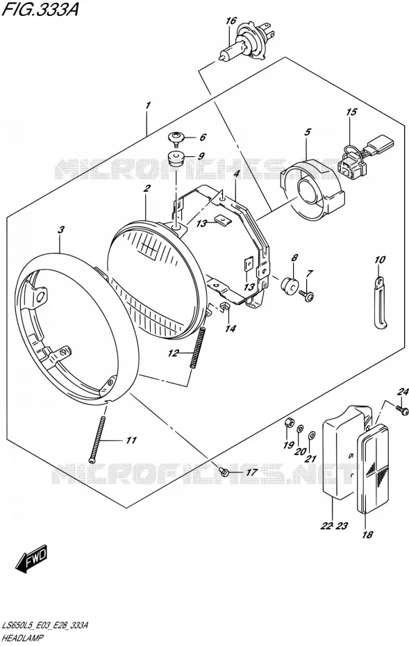 PHARE Suzuki MOTO 650 BOULEVARD 2015  LS650 L5 (E03,E28,E33)