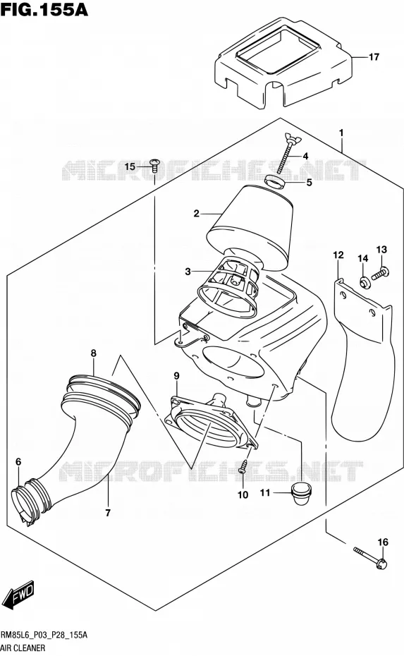 FILTRE A AIR Suzuki MOTO 85 RM 2016  RM85 L6 (P03,P28)