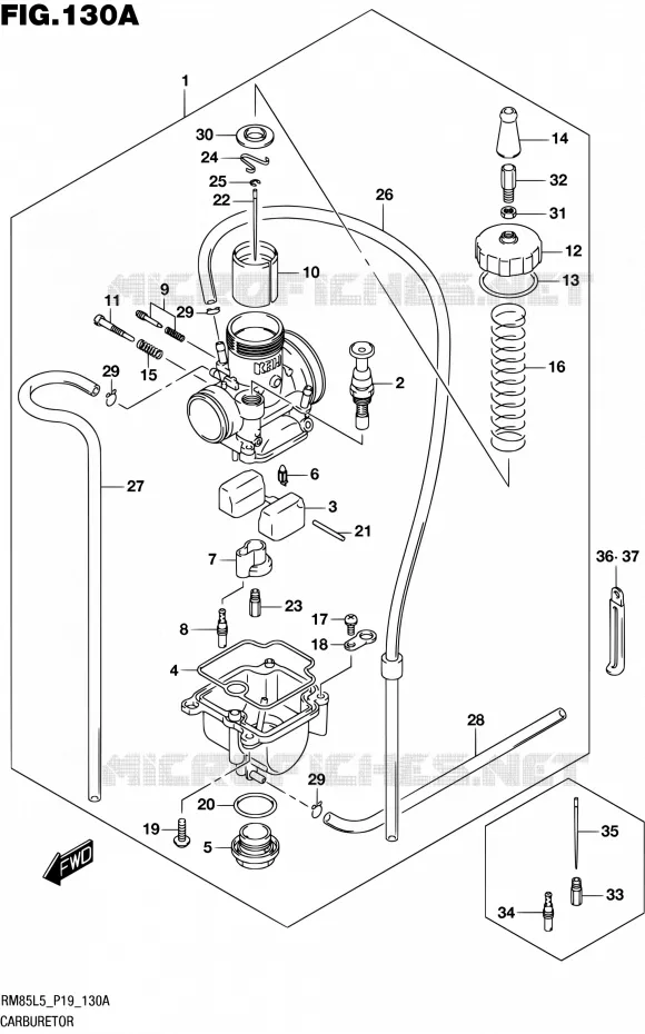 CARBURATEUR Suzuki MOTO 85 RM 2015  RM85L L5 (P19)