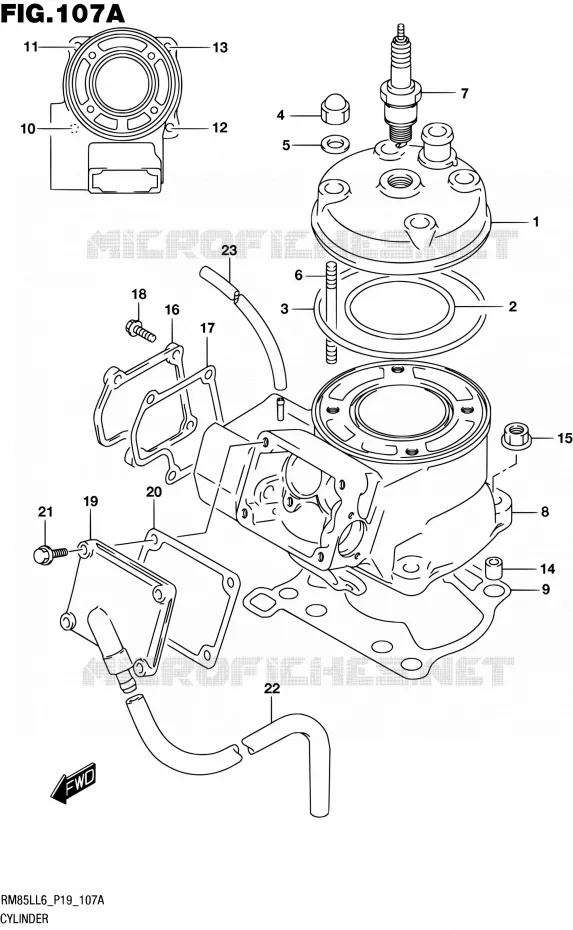 CYLINDRE Suzuki MOTO 85 RM 2016  RM85L L6 (P19)
