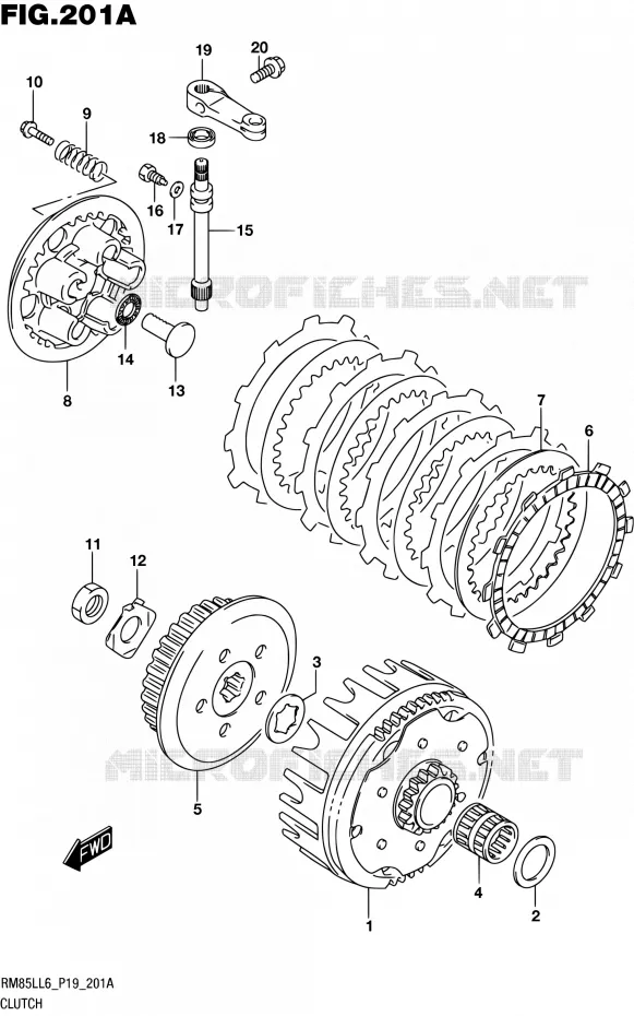 EMBRAYAGE Suzuki MOTO 85 RM 2016  RM85L L6 (P19)
