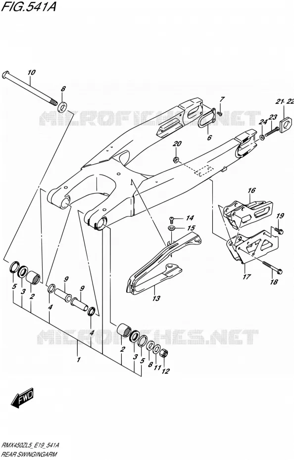 BRAS OSCILLANT ARRIERE Suzuki MOTO 450 RMX 2015  RMX450Z L5 (E19)
