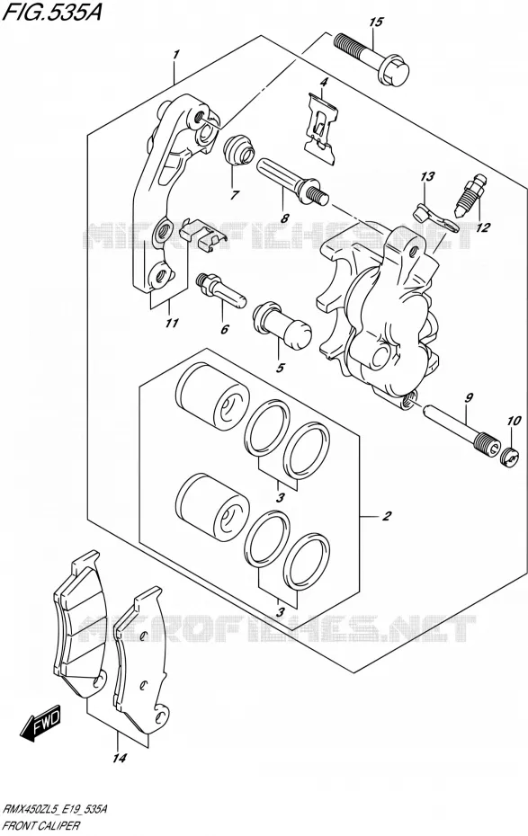 ETRIER DE FREIN AVANT Suzuki MOTO 450 RMX 2015  RMX450Z L5 (E19)