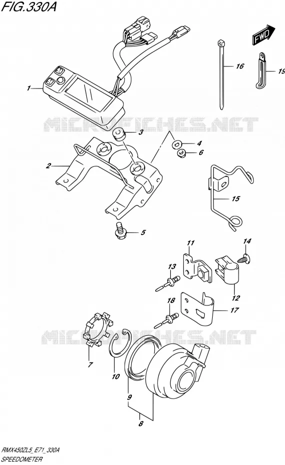 COMPTEUR Suzuki MOTO 450 RMX 2015  RMX450Z L5 (E71)
